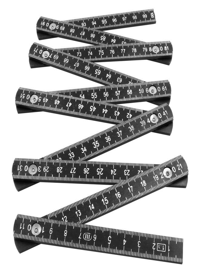 LifCratms Black ABS Folding Ruler, 1 Meter Length Foldable Measuring Ruler Metric Measuring Tool for Woodworking - Image 1