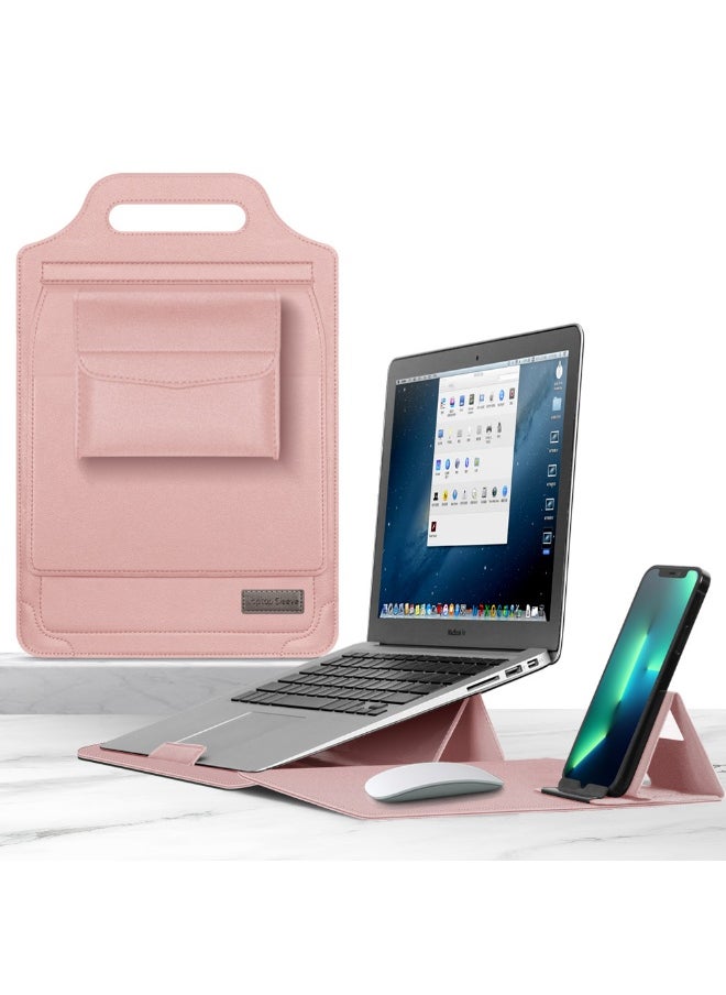 Pink PVC Laptop Sleeve with Built-in Phone Stand, Waterproof & Stain-Resistant, Multi-Compartment Organizer for Accessories, Ergonomic Design for Work or Travel, Travel Tech Gear | Modern Tech Accessory | Waterproof Design, Laptop Bag - pzsku/Z7248FAD0B70DB43001F2Z/45/_/1740465877/a7f4f17e-066b-4971-806c-02d9504fda30