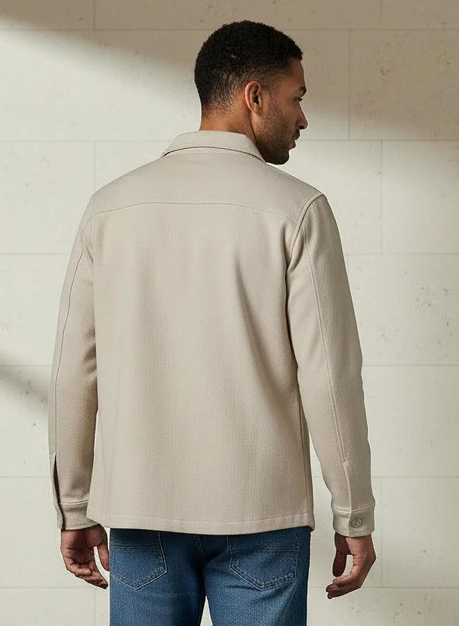 Splash FAV WHITE Men Regular Fit Flap Pocket Shacket for Men | Best Price UAE