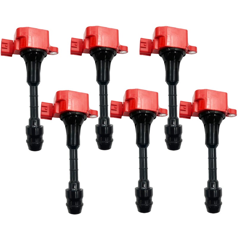 GP POWER IGNITION COIL SET OF 6 COMPATIBLE WITH NISSAN MAXIMA PATHFINDER FRONTIER MURANO ALTIMA NV1500 2500 3500 QUEST SUZUKI EQUATOR Infiniti FX35 M35 350Z QX4 I35 40 35 V6 VQ35 VQ40 UF349 UF401