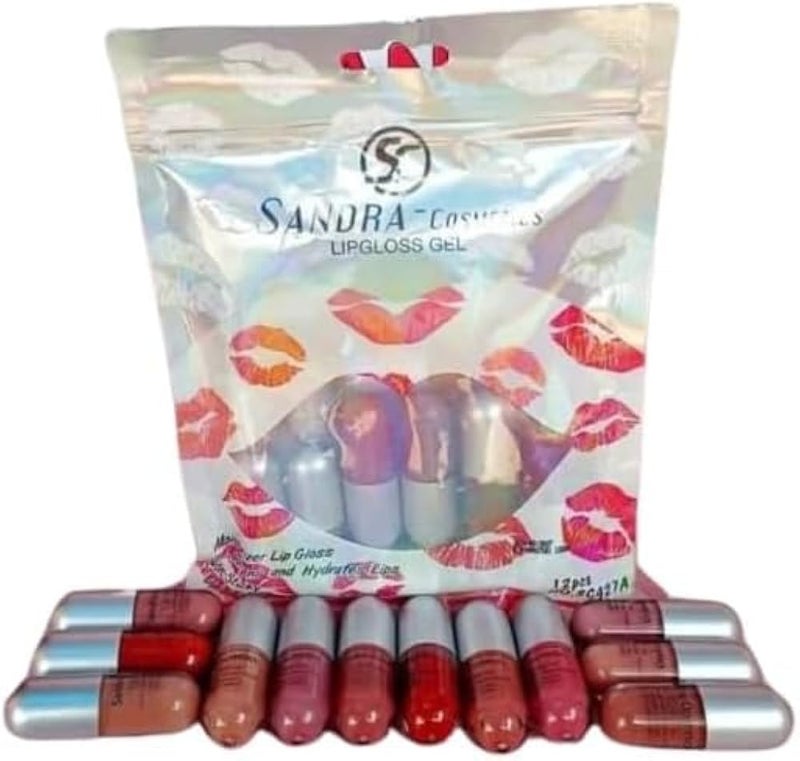 Liquid Lipstick Gel, Matte & Glossy Finish, Red, 12 Count - Image 1