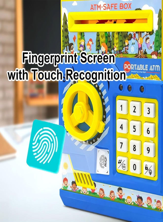 في جراسب لعبة حصالة نقود صغيرة على شكل صراف آلي من VGRASSP للأطفال والكبار - حصالة نقود مزودة برقم سري ومستشعر لمس - لعبة صراف آلي آمنة لتوفير المال مع أضواء وأصوات - أصفر - Image 4