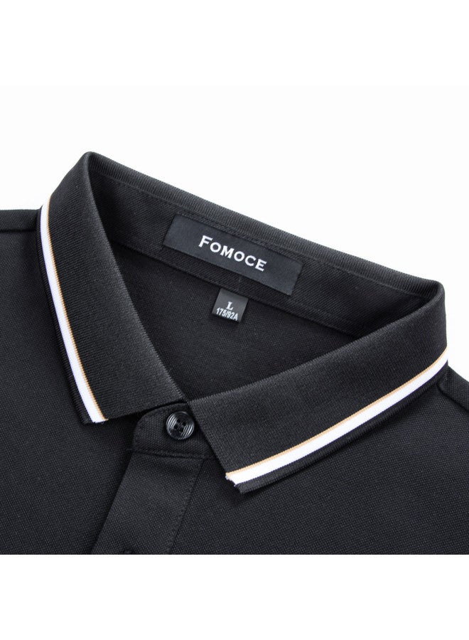 Fomoce men's 24 Summer New Ice-cool Minimalist Versatile Comfortable Cotton Short-sleeve Polo Shirt - Image 4