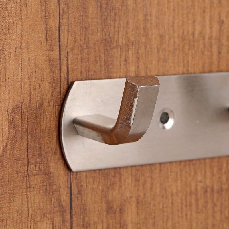 Fortune خطافات حائط من الفولاذ المقاوم للصدأ من فورتشن لتعليق الملابس والمناشف، خطافات حمام، خطافات رداء، سكة خطافات، خطاف باب لتعليق الملابس والمفاتيح (4 خطافات) (عبوة من 2) - Image 3