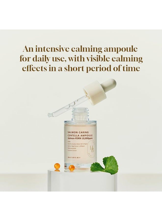 HEVEBLUE Salmon Caring Centella Ampoule - Salmon PDRN, Salmon Egg Extract, Centella, Madecassoside, Calming, Soothing, Restore and Rejuvenate, Sensitive Skin, Korean Skincare - Image 4