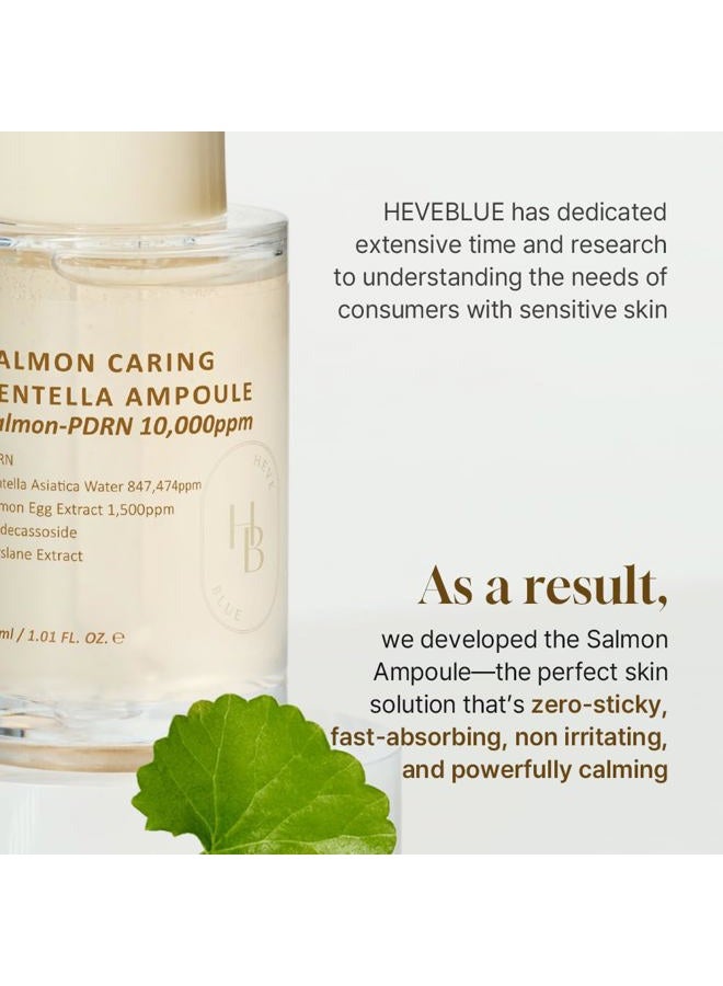 HEVEBLUE Salmon Caring Centella Ampoule - Salmon PDRN, Salmon Egg Extract, Centella, Madecassoside, Calming, Soothing, Restore and Rejuvenate, Sensitive Skin, Korean Skincare - Image 5