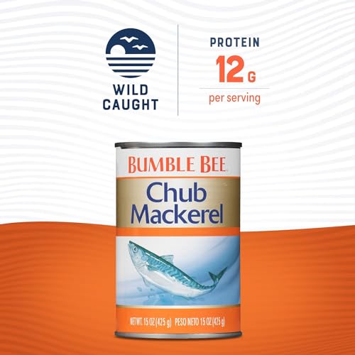 Bumble Bee Chub Mackerel 15 oz Can Pack of 12  Canned Mackerel Fish High Protein Keto Food Gluten Free - Image 5