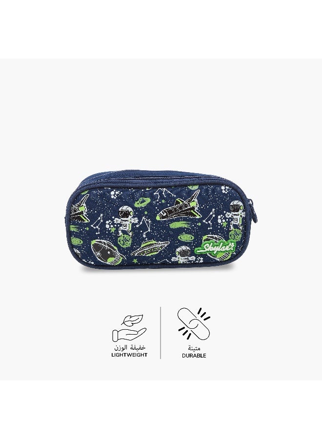 Skylar Glow in the Dark Space Print Pencil Pouch for Kids - Image 4