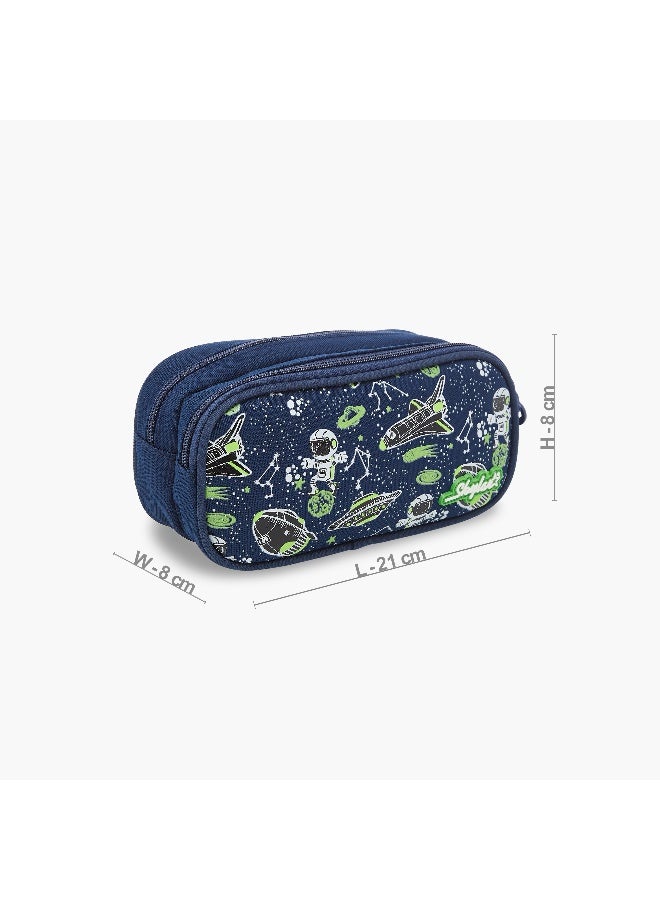 Skylar Glow in the Dark Space Print Pencil Pouch for Kids - Image 2