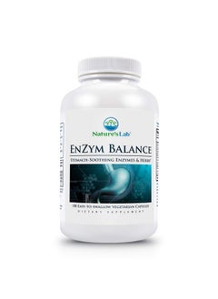 Nature's Lab Nature's Lab EnZym Balance - 16 Digestive Enzymes with Aloe, Turmeric, Ginger, Oregano - Ease Gas, Bloating & Constipation* - 180 Capsules (6 Month Supply), ZNLB14414 