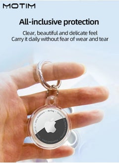 Motim 4 Pcs Airtag Case Transparent Color Keychain Case All Inclusive TPU Soft Case Anti Lost Waterproof Keychain Holder Accessories  - Image 3