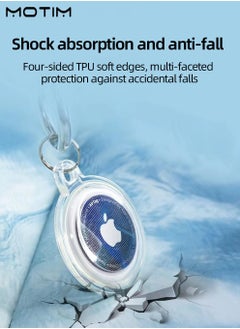 Motim 4 Pcs Airtag Case Transparent Color Keychain Case All Inclusive TPU Soft Case Anti Lost Waterproof Keychain Holder Accessories  - Image 4