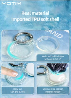 Motim 4 Pcs Airtag Case Transparent Color Keychain Case All Inclusive TPU Soft Case Anti Lost Waterproof Keychain Holder Accessories  - Image 5