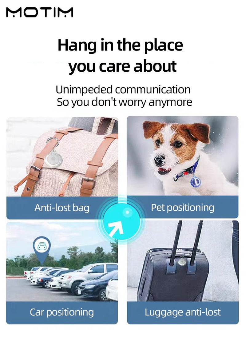Motim - 4 Pcs Airtag Holder Case Clear Case with Keychain Accessories, Keychain Case All Inclusive Anti Lost, Easy Attachment to Wallets Keys and Pet Collars - Image 1