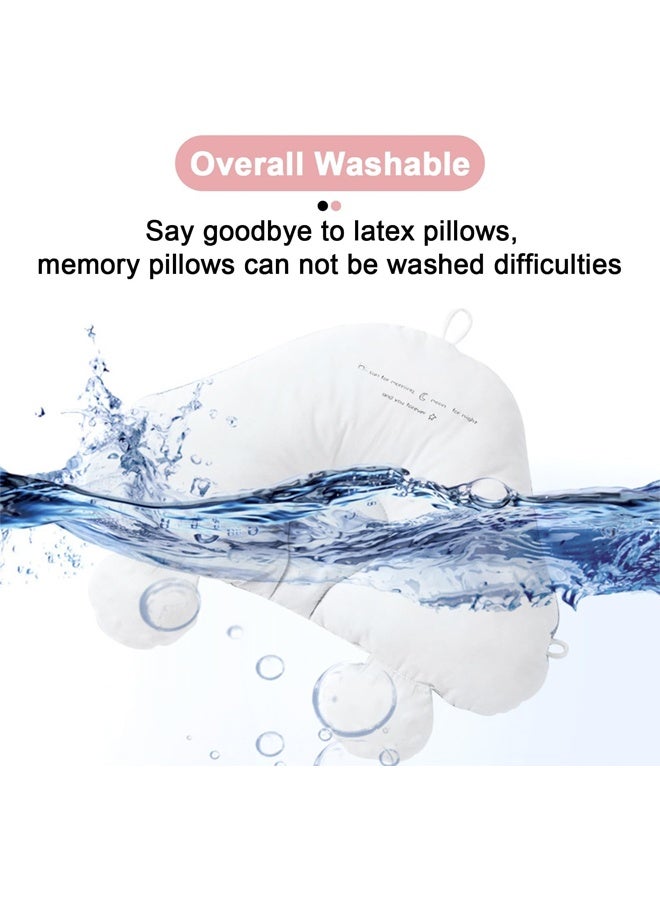 Berma Baby Portable Baby Pillow, Adjustable Cute Cartoon Bear Soft and Cozy Pillow, Ergonomic Design Soft Hypoallergenic Pillows for Newborn Babies Sleeping Prevent Flat Head - Image 4