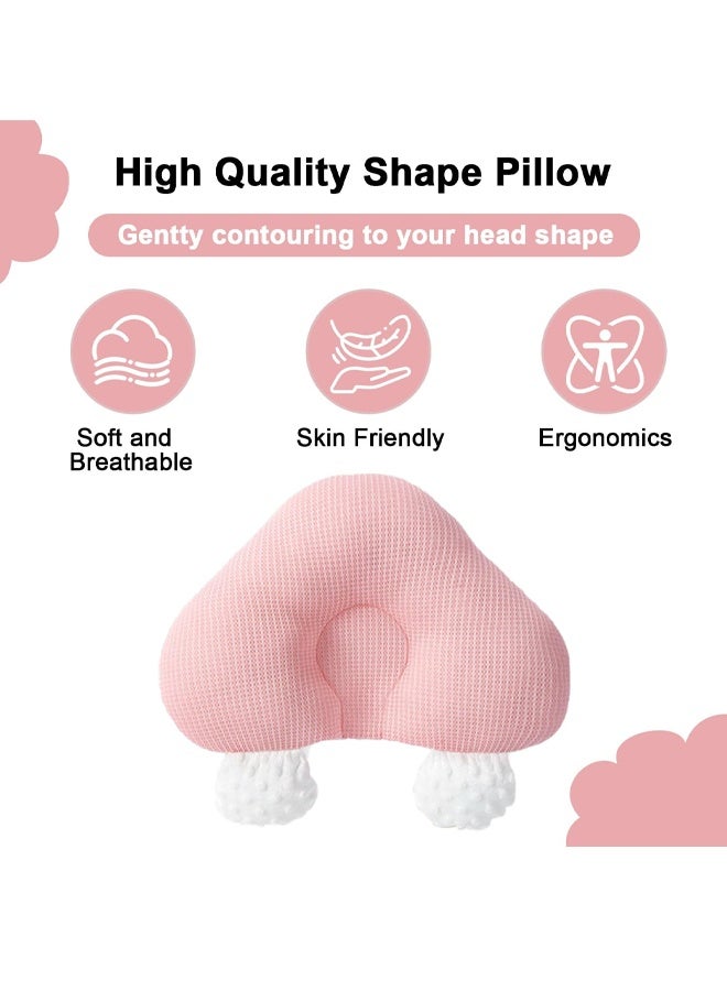 Berma Baby Portable Baby Pillow, Adjustable Cute Cartoon Bear Soft and Cozy Pillow, Ergonomic Design Soft Hypoallergenic Pillows for Newborn Babies Sleeping Prevent Flat Head - Image 2