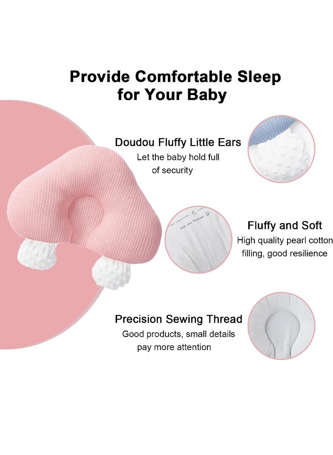 Berma Baby Portable Baby Pillow, Adjustable Cute Cartoon Bear Soft and Cozy Pillow, Ergonomic Design Soft Hypoallergenic Pillows for Newborn Babies Sleeping Prevent Flat Head - Image 3