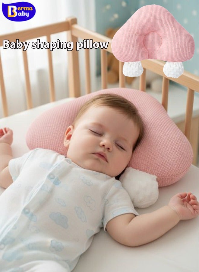 Berma Baby Portable Baby Pillow, Adjustable Cute Cartoon Bear Soft and Cozy Pillow, Ergonomic Design Soft Hypoallergenic Pillows for Newborn Babies Sleeping Prevent Flat Head - Image 1