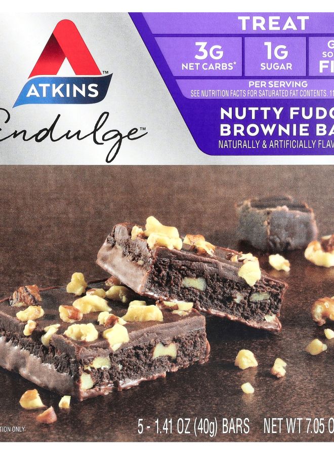 Endulge Nutty Fudge Brownie Bar 5 Bars 1.41 oz (40 g) Each