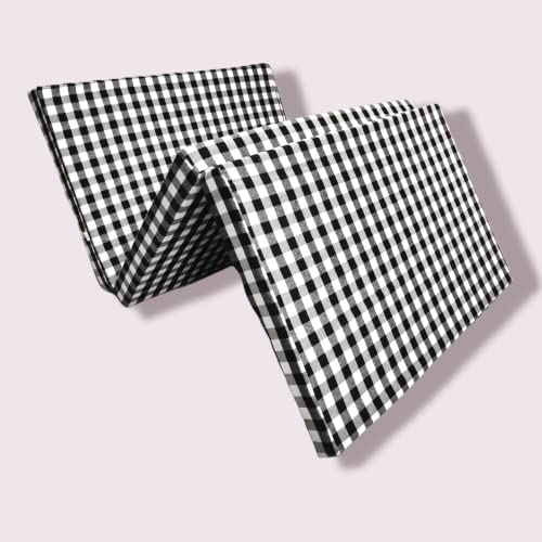 Deevine Craft 3-Fold Cotton Cover 4-Inch Thick Mattress | Medium Hard Firm Single Size Foldable Mattress | Pure White EPE Foam | Travel, Picnic, Guest Bed | Black and White Check (35x72x4 Inches) - Image 1