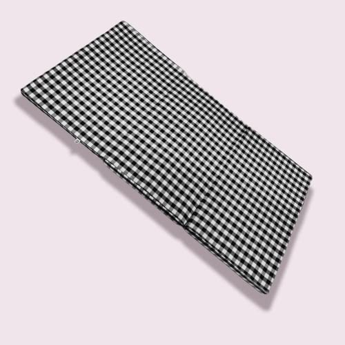 Deevine Craft 3-Fold Cotton Cover 4-Inch Thick Mattress | Medium Hard Firm Single Size Foldable Mattress | Pure White EPE Foam | Travel, Picnic, Guest Bed | Black and White Check (35x72x4 Inches) - Image 5