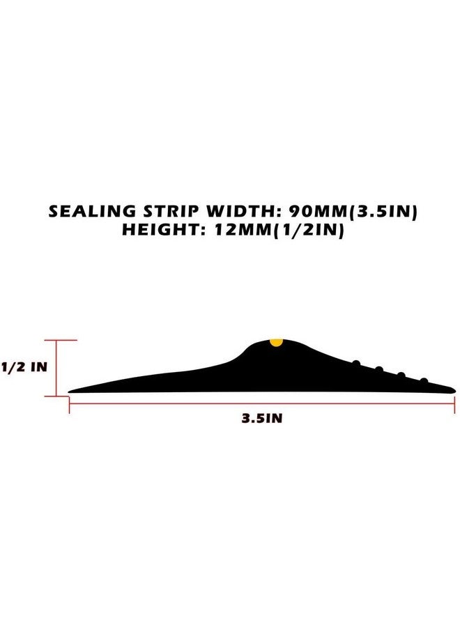 Papillon Universal Garage Door Bottom Threshold Seal Strip,Weatherproof Rubber DIY Weather Stripping Replacement, Not Include Sealant/Adhesive (16Ft, Black) - Image 1