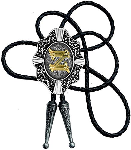 KECOL Mens Initial Letter Bolo Tie Western Cowboy Aalphabet A to Z Necktie for Men Women - Image 1
