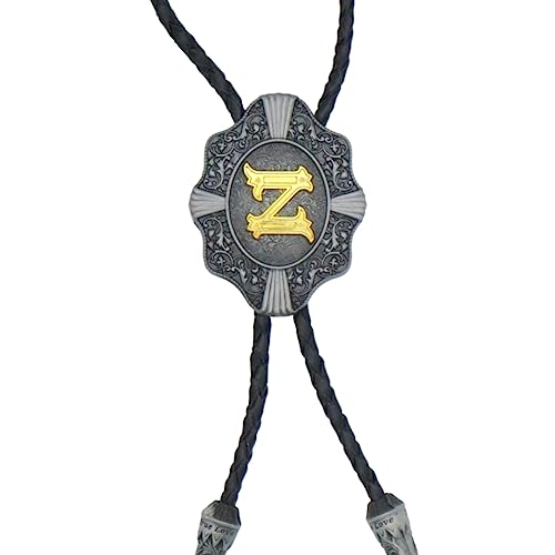 KECOL Mens Initial Letter Bolo Tie Western Cowboy Aalphabet A to Z Necktie for Men Women - Image 3