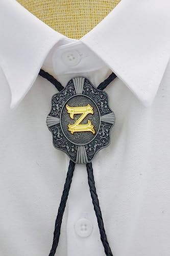 KECOL Mens Initial Letter Bolo Tie Western Cowboy Aalphabet A to Z Necktie for Men Women - Image 4