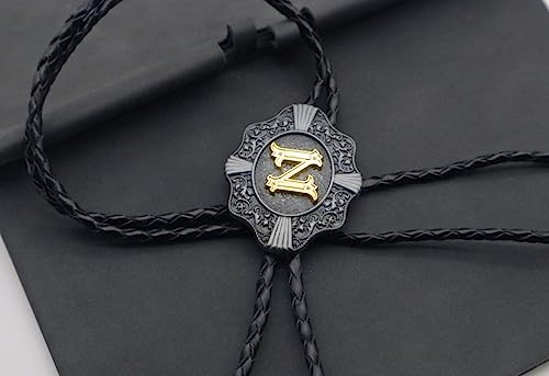 KECOL Mens Initial Letter Bolo Tie Western Cowboy Aalphabet A to Z Necktie for Men Women - Image 5