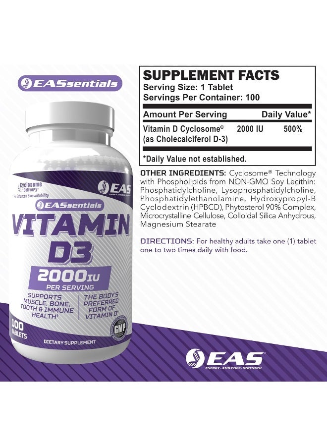 EAS Vitamin D3 2000 IU Tablets for Adults - Image 2