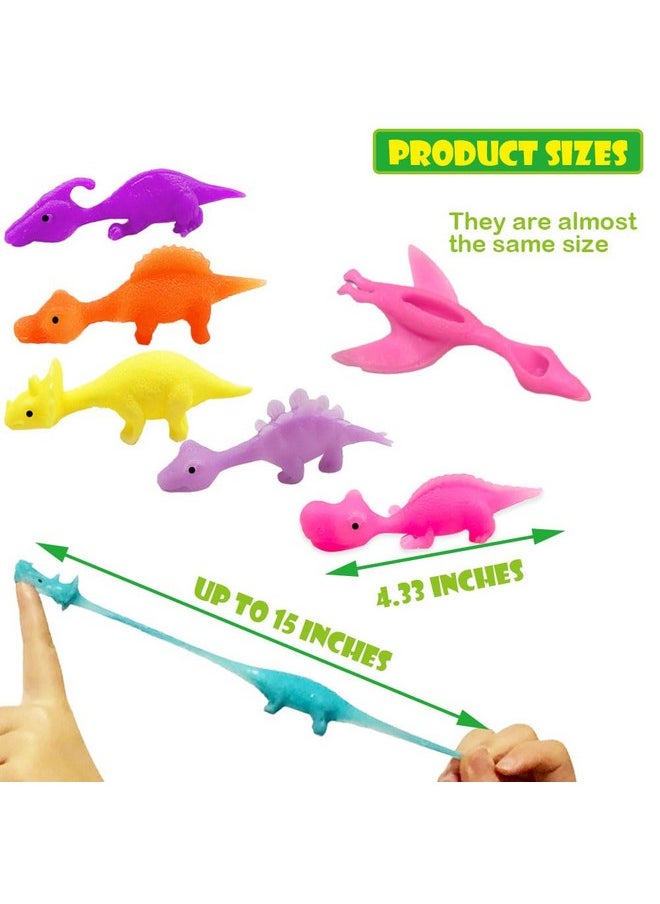Dshengoo - 36Pcs Dinosaur Finger Slingshot Toys,Flick Stretchable Rubber Dino Catapult Toys,No Sticky Flying Stretchy Animals For Party Favor Gifts,Shooter Games,Christmas,Easter,Random Colors - Image 1