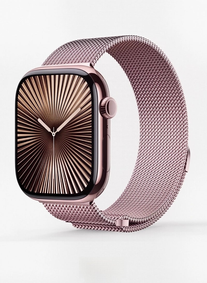 Rose pink,Milanese, watch band,Iwatch band, apple watch band, 38mm40mm41mm42mm, compatible with all series of S11 S10 S9 S8 SE - Image 1