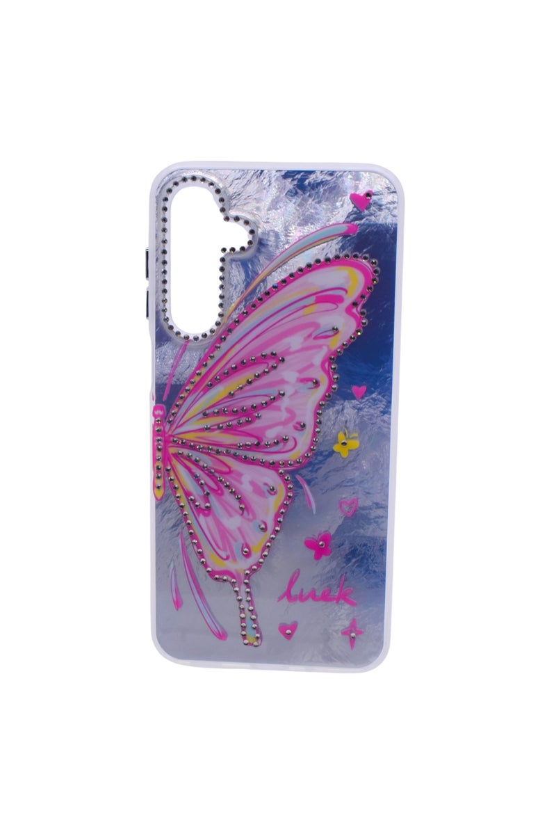 TPU Butterflies and Rhinestones Back Cover Case For Samsung Galaxy A16 - Multicolor CFS223 - Image 1