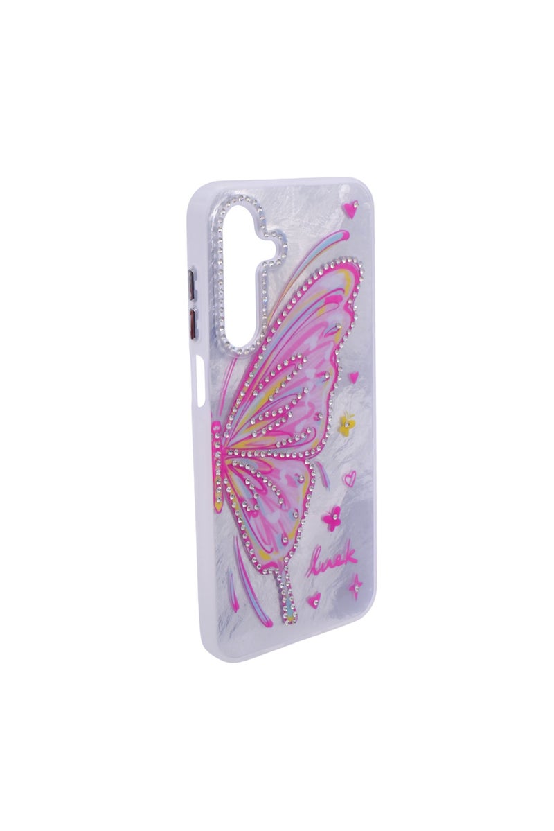 TPU Butterflies and Rhinestones Back Cover Case For Samsung Galaxy A16 - Multicolor CFS223 - Image 3