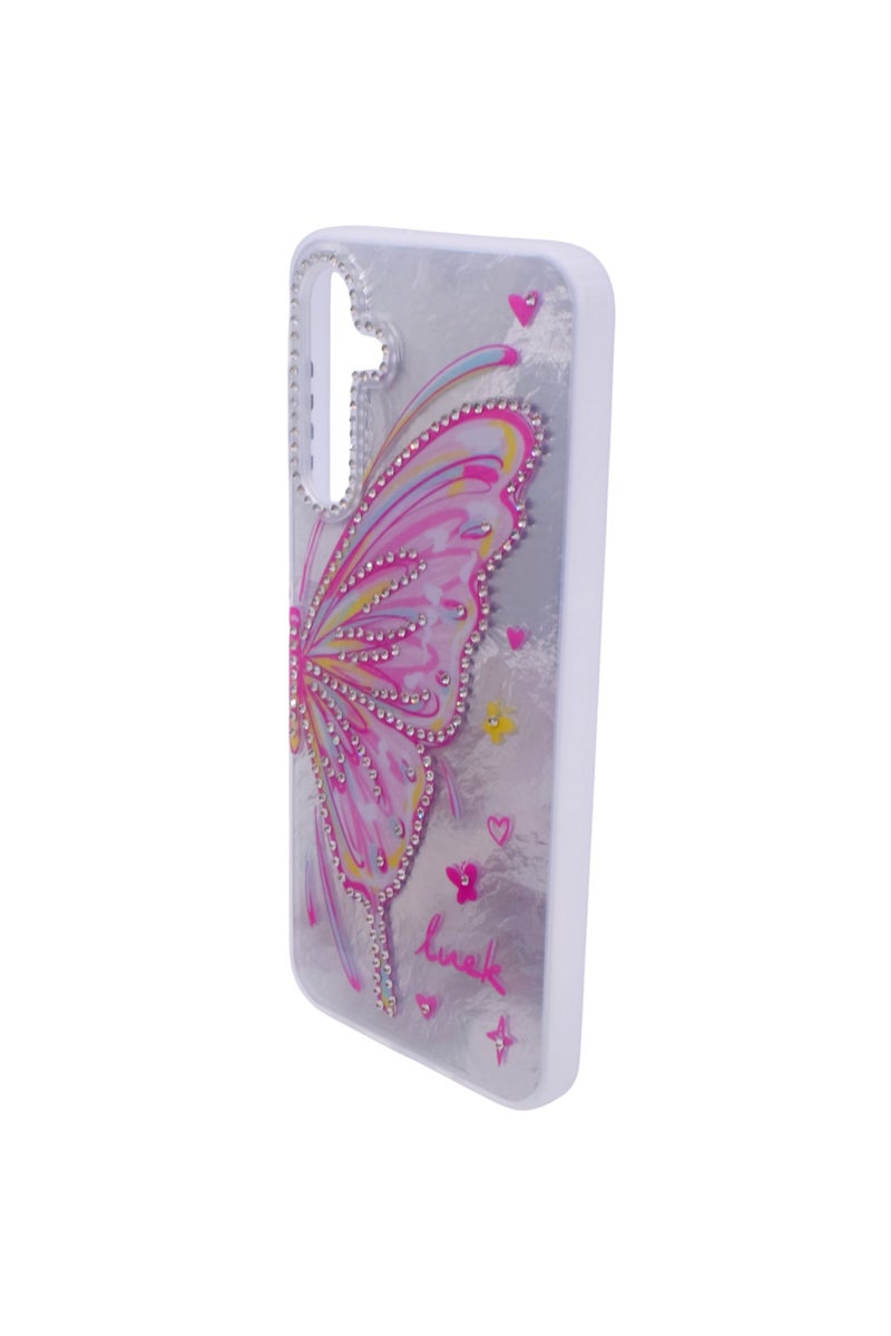 TPU Butterflies and Rhinestones Back Cover Case For Samsung Galaxy A16 - Multicolor CFS223 - Image 2