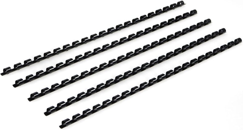 RAYSON 100 Pack Plastic Comb Binding Rings, 6mm Diameter, 20 Sheet Capacity, 21-Ring Binding Combs for A4 Size, Black, for Students and Coworkers - Image 1