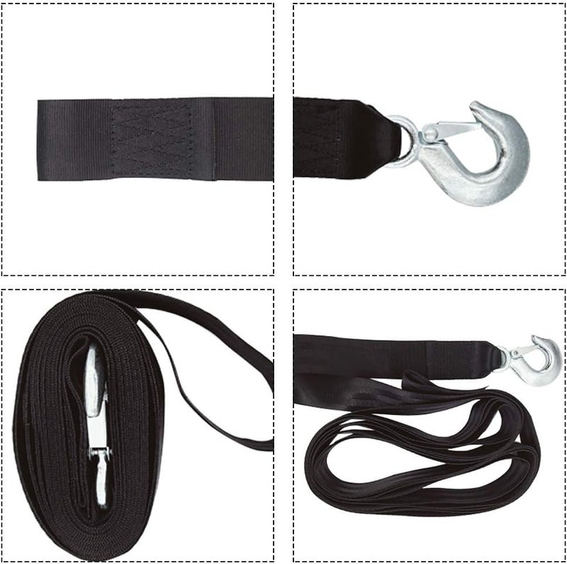 Bueake Tow Strap with Hooks 2 Inch x 20 Foot, 20,000 lbs Capacity Tow Rope - Heavy Duty Emergency Towing Straps for Vehicles, Cars, Trucks, ATV, for Roadside Recovery, not for Off-Road Recovery (Black) - Image 5