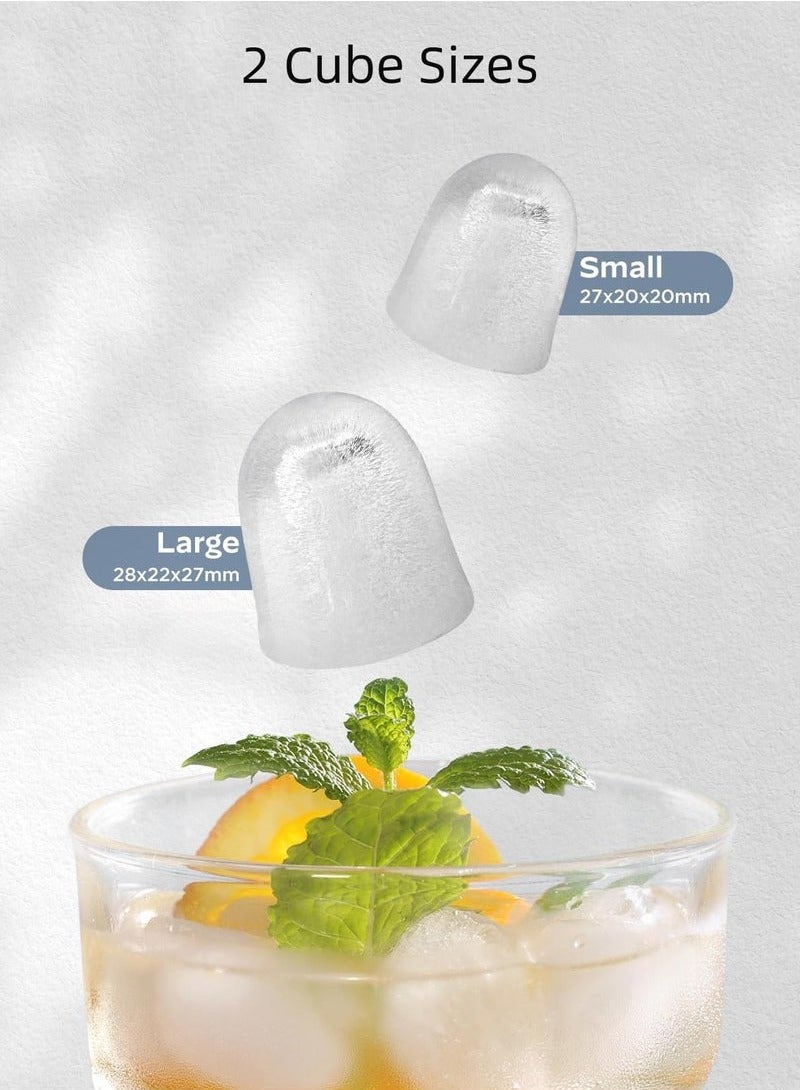 شو وو ماكينة صنع ثلج محمولة، ماكينة صنع ثلج أوتوماتيكية صغيرة منزلية، ماكينة صنع ثلج مع وظيفة التنظيف الذاتي، تتضمن سلة ومغرفة باللون الأسود - Image 4