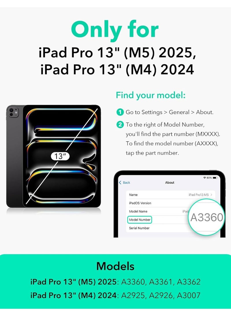 Rock Pow Clear Case for iPad Pro 13 Inch M5 2025/iPad Pro 13 inch M4 2024 Case with Pencil Holder,Transparent Hard PC Back,Trifold & Y Stand, Auto Wake/Sleep,Durable Protection Cover For iPad Pro 13 inch M4/M5 2024/2025,Yellow - Image 2