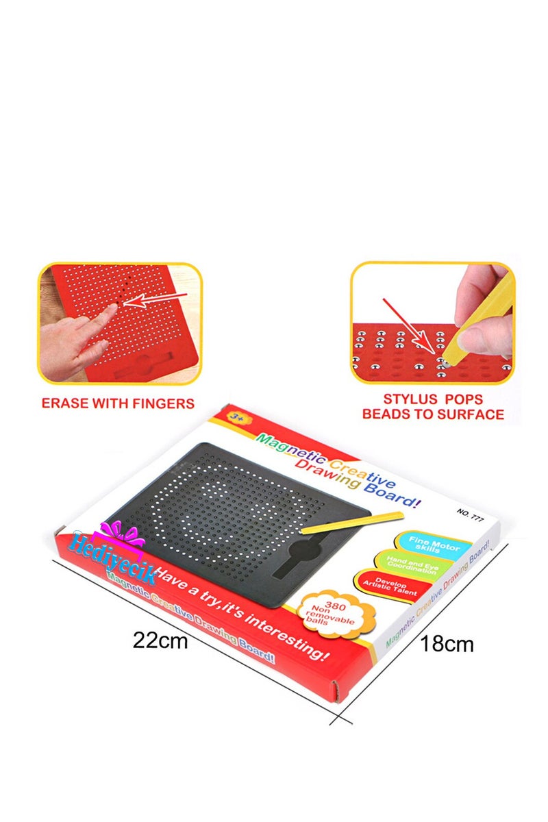 Magnetic Board Game For Kids, 380 Balls, With Magnetic Pen, Ages 3 Years & Above Multi color - Image 3