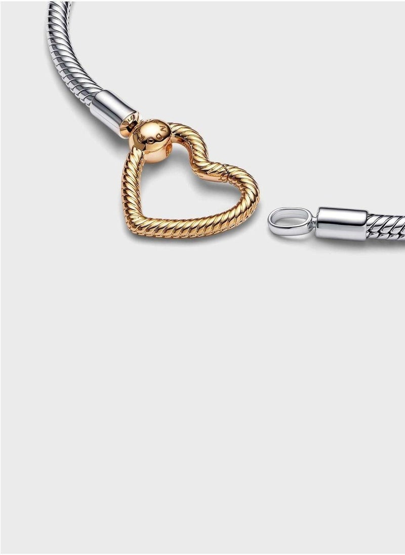 PANDORA Pandora Moments Heart Closure Snake Chain Bracelet  - Image 1