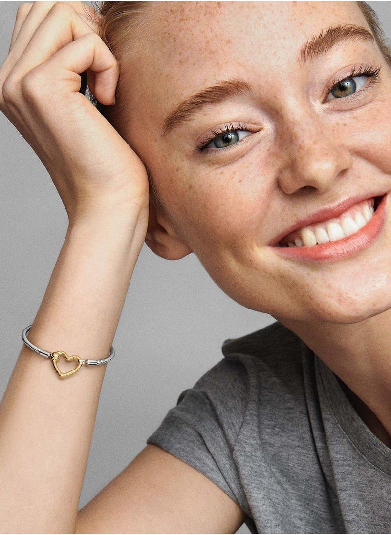 Pandora Moments Heart Closure Snake Chain Bracelet - Image 3