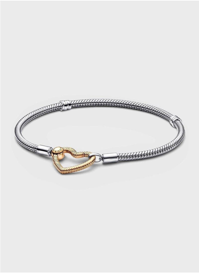 Pandora Moments Heart Closure Snake Chain Bracelet - Image 1