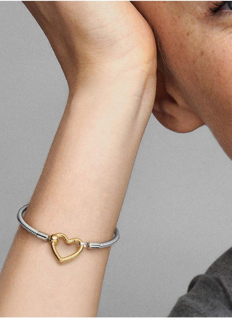 Pandora Moments Heart Closure Snake Chain Bracelet - Image 4