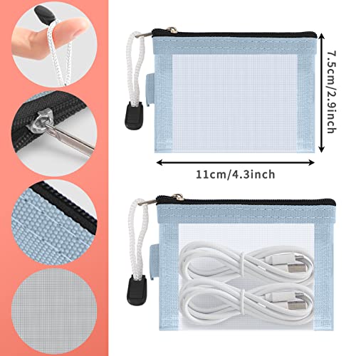 Classycoo Mini Zipper Mesh Bags 5 Pack, 3" x 4.3" Nylon Small Zipper Mesh Pouch Key Holder, Coin Purse, Card Holder, Portable Travel Makeup Cosmetic Bags for Lipstick, Earphone, Credit Car - Image 3
