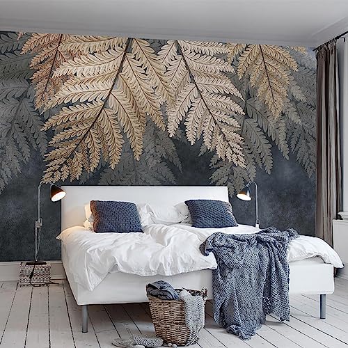WFBHUA-Vintage Botanical Leaf Wallpaper Mural Dark Plant Leaves Wall Murals Decor for Living Room Bedroom(Not Peel and Stick) - Image 1
