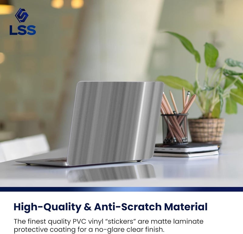 LSS Laptop 17-17.3" Skin Cover with Colorful White Grey Simple Pattern for HP Apple Asus Acer Compaq - Fits 16.5" 17" 17.3" 18.4" 19" (2 Wrist Pads Free) - Image 4