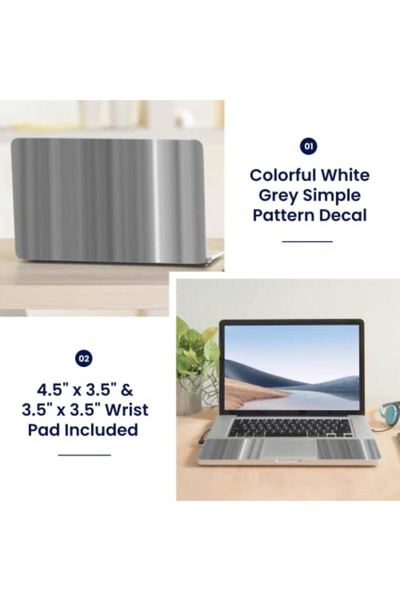 LSS Laptop 17-17.3" Skin Cover with Colorful White Grey Simple Pattern for HP Apple Asus Acer Compaq - Fits 16.5" 17" 17.3" 18.4" 19" (2 Wrist Pads Free) - Image 2
