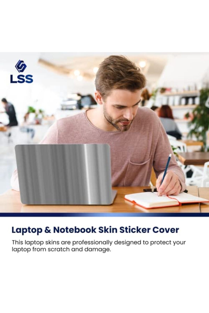 LSS Laptop 17-17.3" Skin Cover with Colorful White Grey Simple Pattern for HP Apple Asus Acer Compaq - Fits 16.5" 17" 17.3" 18.4" 19" (2 Wrist Pads Free) - Image 5